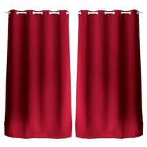 Lot de 2 Rideaux uni avec œillets
