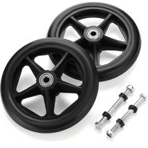 Lot de 2 roues de rechange en caoutchouc de 15,2 cm pour fauteuil roulant, déambulateur, marcheur, roulettes de rechange antidérapantes, roues