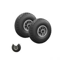 Lot de 2 roues increvables 250mm pour diable chariot alésage axe 16mm