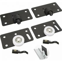 Lot de 2 Rouleau de Porte Coulissante Rail Porte Coulissante Placard, Roues Coulissantes 30 mm Roulette Placard Coulissant en Nylon Muets pour