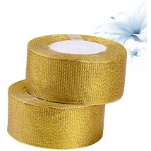 Feiyue - Lot de 2 rouleaux de rubans larges à paillettes dorées pour l'artisanat, la couture, le bricolage, l'emballage de cadeaux, le ruban