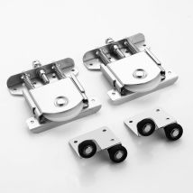 Lot de 2 Roulette Porte Coulissante placard, Pièces de porte coulissantes pour porte de garde-robe,roues,rouleaux,armoire Runners Guides