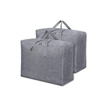 Lot de 2, Sac de Rangement pour Couette en épais, Sac Rangement Vetement Sous Lit Housse Rangement Couette avec Poignée Renforcée pour Édredons