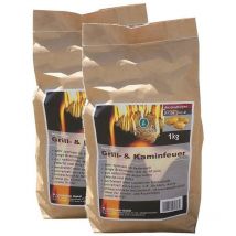 Lot de 2 sacs d'allume-feux - 1 kg