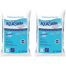 Aquaswim - Lot de 2 sacs de sel de piscine Acti+ Multifonctions 25 kg