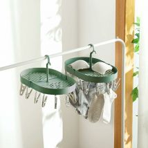 Memkey - Lot de 2 séchoirs à suspendre, séchoirs à chaussettes, séchoirs pliables en plastique avec crochet pivotant à 360° pour sous-vêtements,