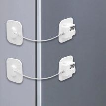 Rosemary - Lot de 2 Serrure Frigo avec Code, Cadenas Frigo pour Enfants, Adhésive Verrou de Réfrigérateur à Combinaison, Securite Bloque pour Porte