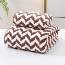 Lot de 2 serviettes de bain absorbantes en velours corail pour adultes, serviette de bain douce et confortable, très absorbante