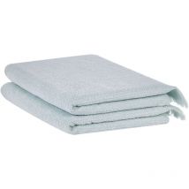 Lot de 2 Serviettes de Bain Luxe en Coton Doux Franges Vert Menthe Atiu