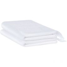 Beliani - Lot de 2 Serviettes de Bain Luxe en Coton Polyester Doux Franges Blanc Atiu