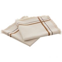 Lot de 2 serviettes de table Ray 40x40cm beige Atmosphera Créateur D'intérieur