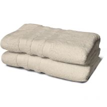Lot de 2 serviettes Lovely Home 2 Draps de douche 70 x 140 cm - Beige