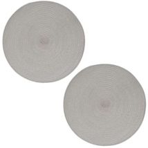 Lot de 2 sets de table Tressés Ronds - Diam. 38 cm - Noir