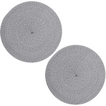 Lot de 2 sets de table TressÇs Ronds - Diam. 38 cm - Noir
