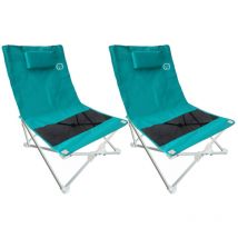 Lot de 2 sièges de plage pliables - O'Beach - Housse de transport inclus - 40 x 40 x 70 cm