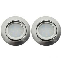 Lampesecoenergie - Lot de 2 Spot Led Encastrable Complete Satin Orientable lumière Blanc Chaud eq. 50W ref.209