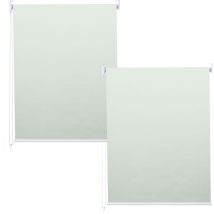 Lot de 2 stores à enroulement HHG-338, stores à enroulement latéral, 100x160cm protection solaire opaque, crème