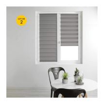 Lot de 2 Stores enrouleur jour et nuit 45 x 180 cm polyester daynight Gris