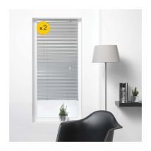 Lot de 2 Stores sans perçage à lamelles 40 x 130 cm venitien Argent