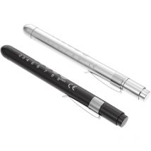 Feiyue - Lot de 2 stylos médicaux en alliage d'aluminium avec lampe torche et règle en cm