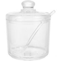 Lot de 2 sucriers de cuisine en verre avec couvercles en acrylique