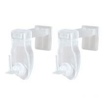 2 Supports Clic, Sans Perçage, pour Tringle à Rideau et Voilage, Transparent, Crochets Modulables