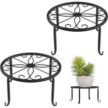 Lot De 2 Support pour Plantes,Porte-Pots De Fleur en Fer Forgé,Support De Pot De Fleur en Fer Forgé,Décor pour Intérieur Extérieur Jardin Maison