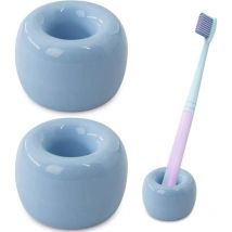 Lot de 2 supports de brosse à dents en céramique, boîte de rangement pour brosse à dents