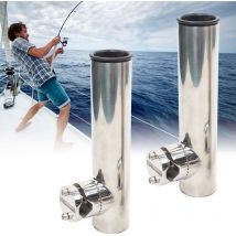 Lot de 2 supports de canne à pêche, support de canne à pêche pour bateau, acier inoxydable, rotation à 360 degrés, support de canne à pêche pour