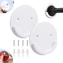 Longziming - Lot de 2 supports de tringle à rideau de douche universels avec adhésif sans perçage - Support de tringle de rideau de douche avec vis