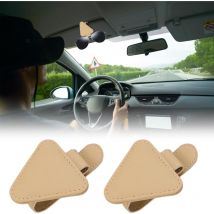 Lot de 2 Supports de Lunettes de Soleil Magnétiques en Cuir pour Pare-Soleil de Voiture Accessoires Universels pour Cartes de Ticket