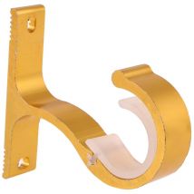 Lot de 2 supports de montage simples et épais en alliage d'aluminium pour tringle à rideau (doré)