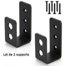 Lot De 2 Supports De Porte En U En Acier Au Carbone – Anti-corrosion – Installation Facile Sur Portes 2 X 4 – Pour Garage Et Sécurité Maison – Hklffja