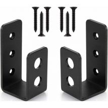 Lot de 2 supports de porte en acier robuste pour porte de 2 x 4, barre de sécurité en forme de u