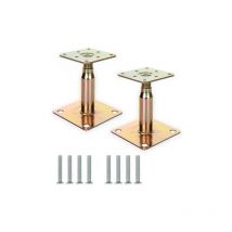 Laoa - Lot de 2 supports de poteau surélevés galvanisés réglables de 100 à 150 mm, support de toit robuste pour construction
