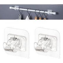 Lot de 2 supports de tringle à rideau réglables sans clous, support de tringle à rideau, support de tringle à rideau sans clous,