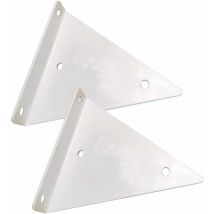 Linghhang - Lot de 2 supports d'étagères triangulaires flottants en métal (blanc), support mural, support décoratif diy pour chambre à coucher,