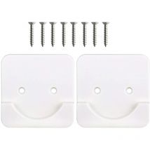 Lot de 2 supports d'extrémité de tringle de placard en acier inoxydable, support de tringle de placard, blanc