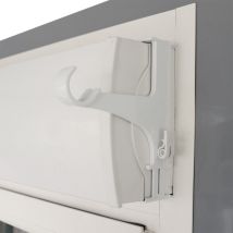 Support sans perçage, Tringle à rideau, pour Coffre de Volet Roulant, Blanc, Extensible 14 à 24 cm, D.20 à 28 mm