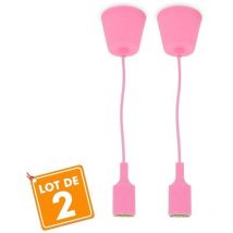 Lot de 2 Suspensions E27 Rose
