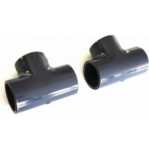 Interplast - Lot de 2 Té pvc Pression – u 90° / 32mm intérieur f/f/f PN16 / Manchon 32 mm pour Piscine et arrosage/Tés égaux