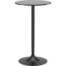 Homcom - Table de bar ronde style contemporain dim. 60L x 60l x 102H cm noir