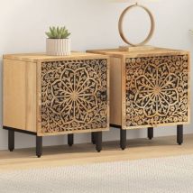 Maisonchic - Lot de 2 Tables de chevet, Tables d'appoint, Tables de nuit 40x33x46 cm Bois de manguier solide design in