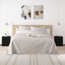 Lot de 2 Tables de chevet, Tables d'appoint, Tables de nuit Noir 40x31x50 cm Bois de pin massif FR687975 Maison Chic