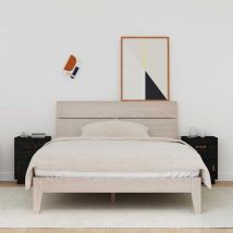 Lot de 2 Tables de chevet, Tables d'appoint, Tables de nuit Noir 40x34x55 cm Bois de pin massif FR225322 Maison Chic