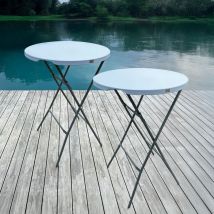 Skylantern - Lot de 2 Tables Hautes Mange Debout Pliante Grand Plateau 80 cm - Hauteur 1,10M - Table Pliante Mange Debout Grande Capacité idéal pour