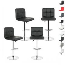 Hofuton Lot de 4 Tabouret de Bar Chaise de Bar avec Dossier et Repose-Pieds Tabouret Européen Noir