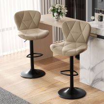 Lot de 2 Tabouret de bar, Chaises de Bar avec Repose-Pieds, Siège Bar Réglables en Hauteur pour Cuisine, Comptoir, Bar, Kaki