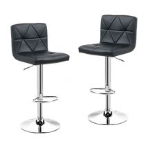 Hobag - Lot de 2 tabourets de bar ash noir - Noir