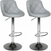 Happy Garden - Lot de 2 tabourets de bar gris jasper